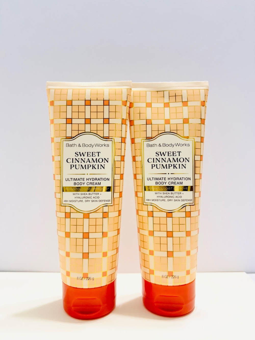 Bath & Body Works Sweet Cinnamon Pumpkin Hydration Cream Pack of 2 New